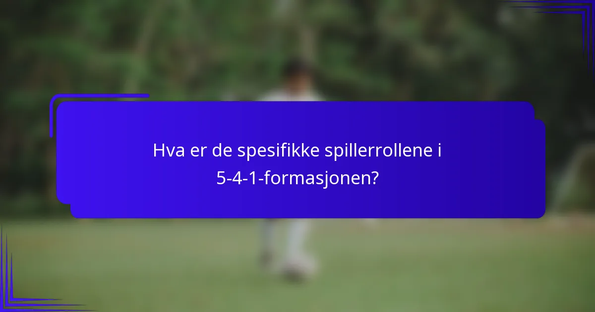 Hva er de spesifikke spillerrollene i 5-4-1-formasjonen?